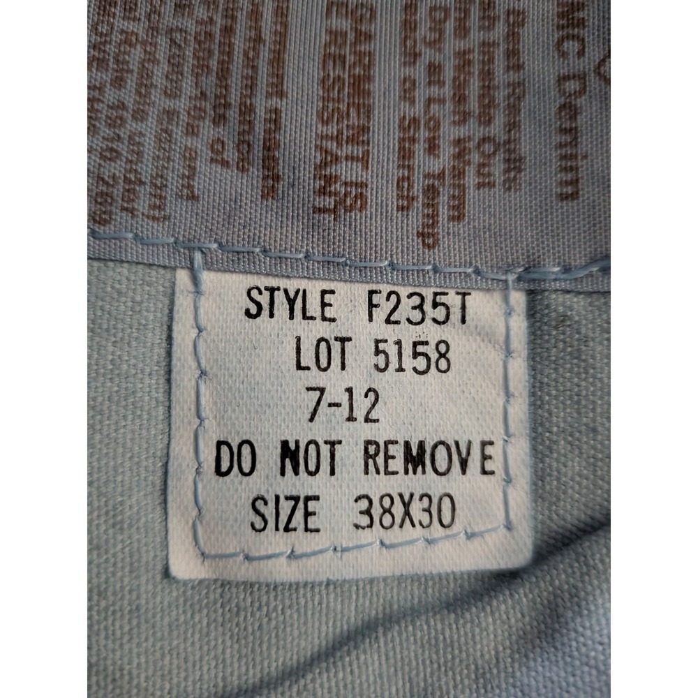Tyndale FRMC Mens Flame Resistant Work Jeans Blue Denim 38x30 Made in USA F235T - Picture 5 of 9